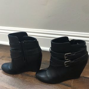 Nine West Moto Wedge Booties